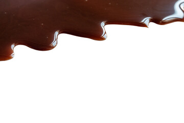 Liquid Chocolate Cream isolated on white background with clipping path