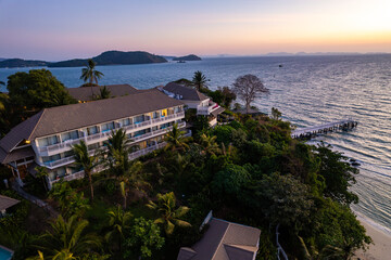 Aerial view of Panwa beach in Phuket, Thailand