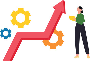 The girl is seeing an increase in business.