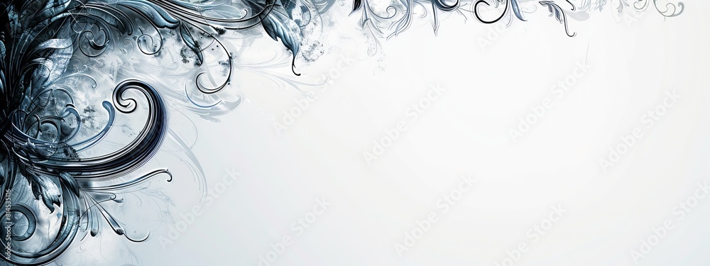 Fototapete Swirl or spiral shapes at the corners of the page with a blank space in the center for symbol or text.