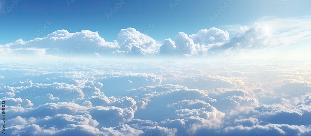 Poster The sky with its vast expanse and endless hues provides a serene and majestic backdrop to the world below. with copy space image. Place for adding text or design