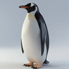 funny penguin isolated on white background. 3d illustration.