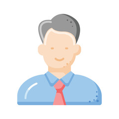 Male avatar showing concept icon of manager in modern style
