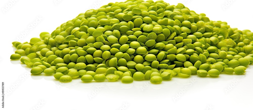 Poster a copy space image of green mung beans also known as mung dal vigna radiata green beans or moong dal
