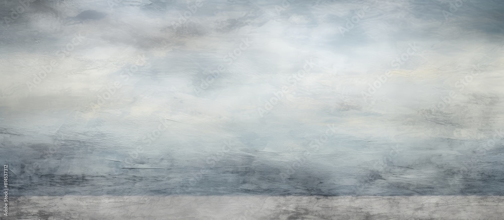 Aufkleber An abstract landscape with a cloudy gray sky and ocean featuring a captivating mix of handmade textured art papers offering a captivating copy space image