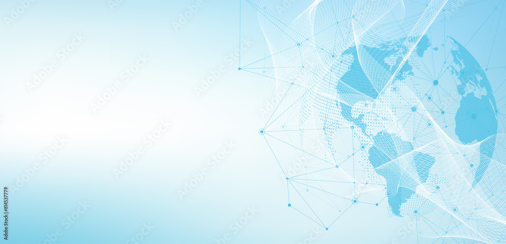 Leinwandbilder global network connection concept. big data visualization. social network communication in the globa