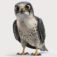 Peregrine Falcon on a white background. 3d rendering