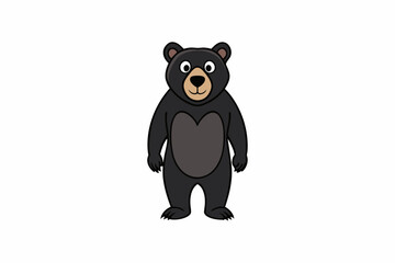 black bear cartoon vector illustration