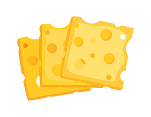 cheese parts and slices isolated