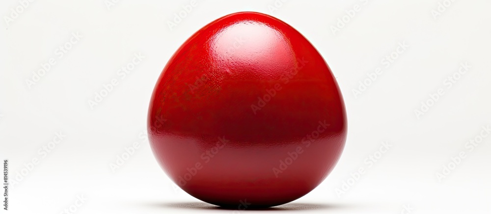 Poster isolated red easter egg shell on white background represents the symbolic resurrection and the blood