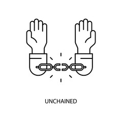 unchained concept line icon. Simple element illustration. unchained concept outline symbol design.
