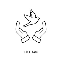 Obraz premium freedom concept line icon. Simple element illustration. freedom concept outline symbol design.