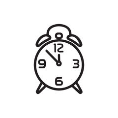 Alarm clock line icon, concept illustration, outline symbol, vector sign design.