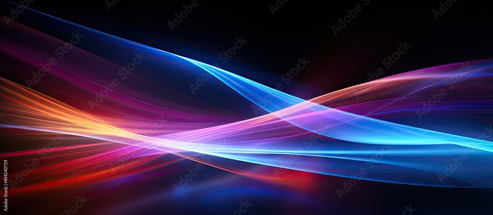 Aufkleber A captivating abstract background with colorful moving lines of light in the night creating a beautiful and vibrant scene Great for copy space images
