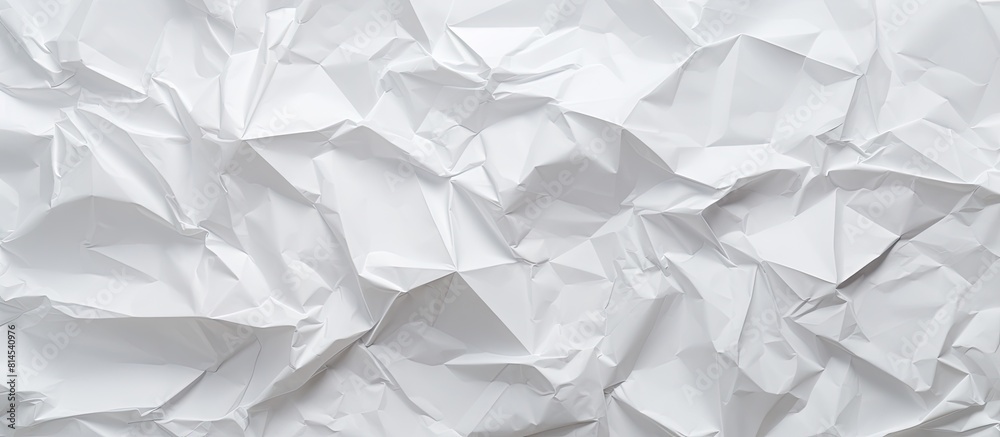 Poster a white crumpled paper provides a textured background for copy space image