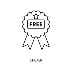 sticker concept line icon. Simple element illustration.sticker concept outline symbol design.