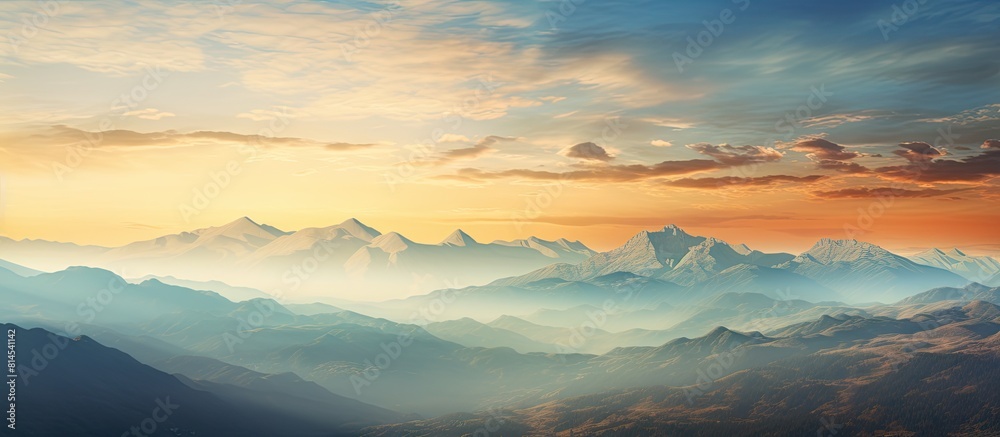 Poster The Macin Mountains known as Europe s oldest range offer breathtaking landscapes. with copy space image. Place for adding text or design
