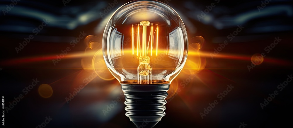 Poster image of a car headlamp bulb. with copy space image. Place for adding text or design