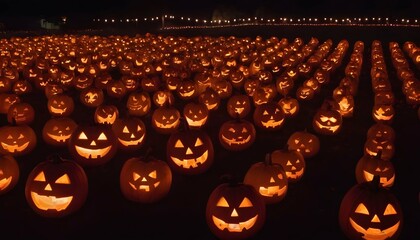 Create an image of a halloween pumpkin patch illum upscaled_8
