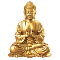 golden buddha on white background