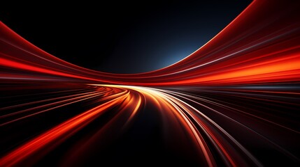 Digital technology red and orange linear lines poster background
