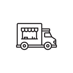Food Truck icon design with white background stock illustration