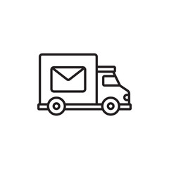 Mail Truck icon design with white background stock illustration