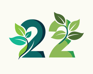 Leaf Number 22 vector illustration