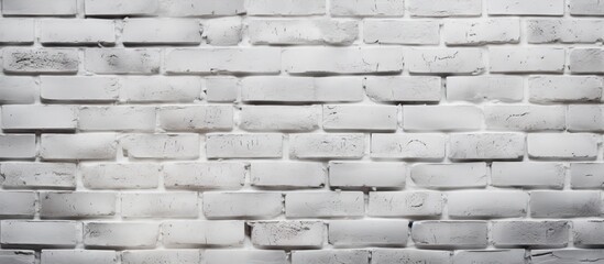 A white brick wall serves as a suitable texture or background for an image with empty spaces for additional content
