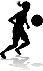 Female Soccer Football Player Woman Silhouette