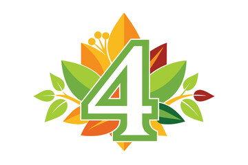 Leaf Number 4 vector illustration