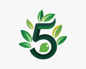 Leaf Number 5 vector illustration