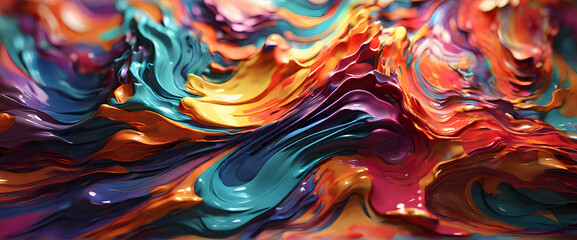 Fluid color abstract background, photorealistic, 3d render, Colored paint