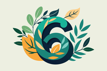 Leaf Number 6 vector illustration