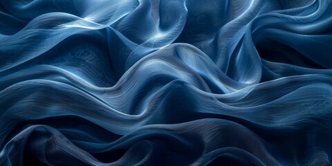 Obraz premium Floating blue fabric