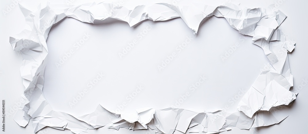 Poster A torn paper is shown on a white background providing space for text. with copy space image. Place for adding text or design