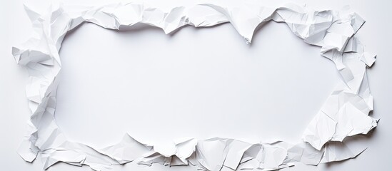 A torn paper is shown on a white background providing space for text. with copy space image. Place for adding text or design