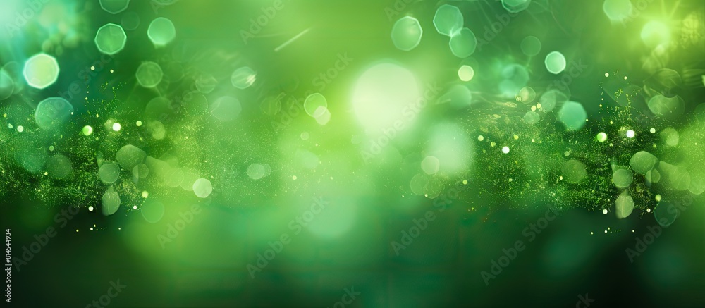 Aufkleber A vibrant green bokeh background with beautiful lighting effects. with copy space image. Place for adding text or design