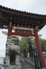 日本の神奈川県、横浜にある名建築、中華義荘、地蔵王廟