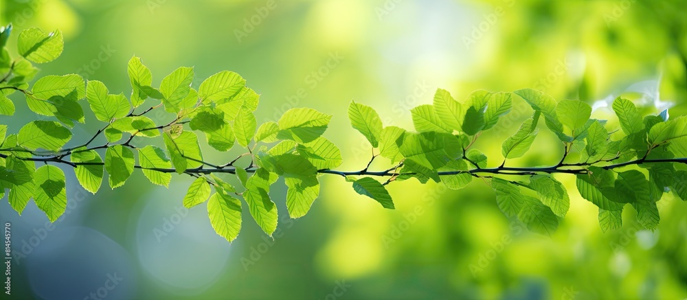 Aufkleber copy space image featuring fresh green foliage representing the commencement of a new season symboli