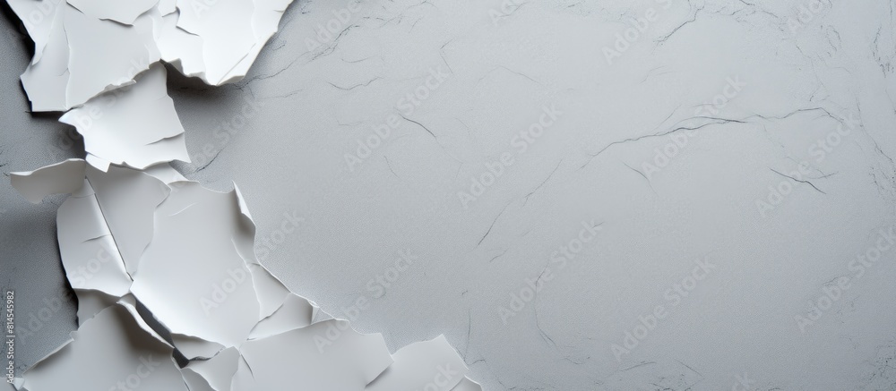 Poster a torn piece of paper on a gray background provides ample copy space for text