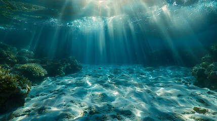 Fototapeta premium underwater scene with fishes and coral