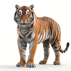 Tiger. Isolated on white background. 3D illustration.