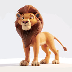 Lion. 3D illustration. Isolated on gray background.