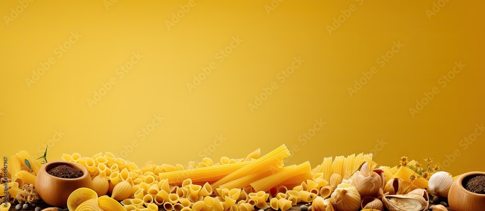 Aufkleber concept of pasta ingredients with copy space image