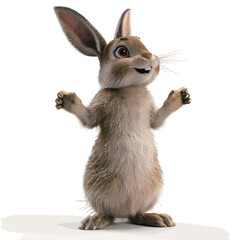 Easter Bunny isolated on a white background. 3D illustration.