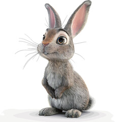 Easter Bunny isolated on a white background. 3D illustration.