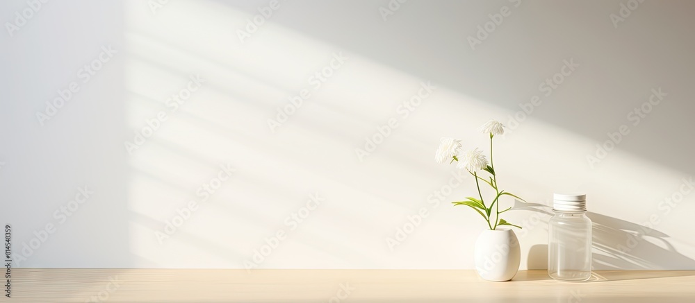 Poster indoor copy space image of a white table with deodorant providing room for text