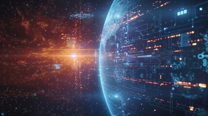 Obraz premium globe of planet Earth on a background. Geography of the world from space,