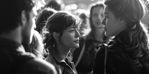 A diverse group of individuals standing side by side. Ideal for team concept illustrations